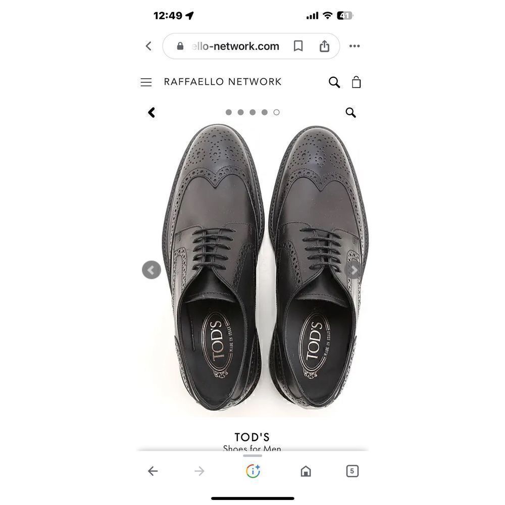 Tod’s Men’s lace up Brogues Derby shoes black size 9 Italian leather EUC sold ou